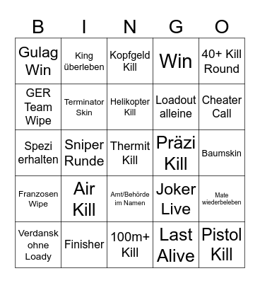 Birthday Bingo Card