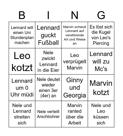 Leo's Geburtstagsfeier Bingo Card