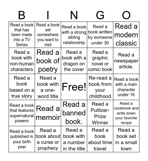 CRMS BOOK BINGO Card