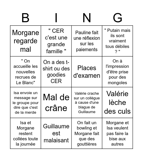 Journée d'intégration Bingo Card