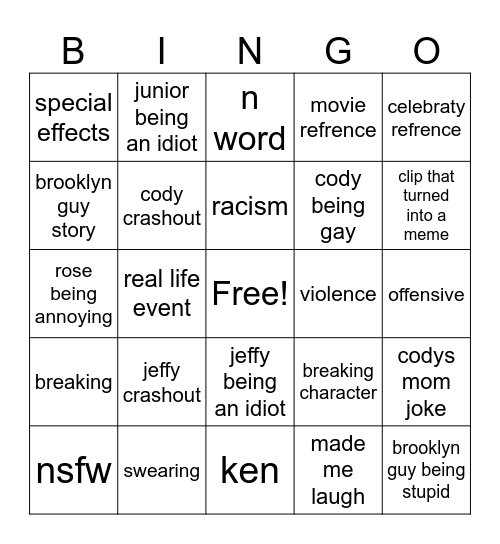 SML bingo Card