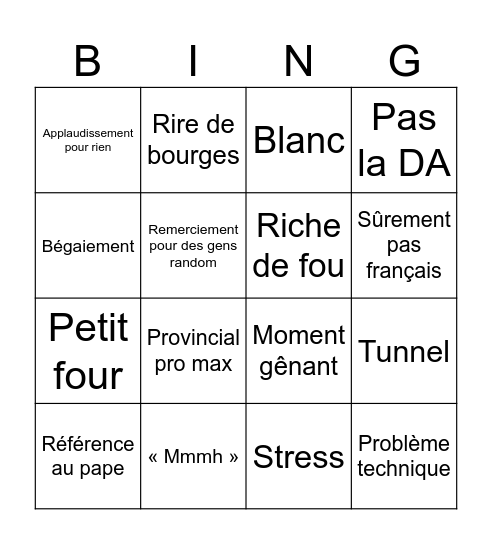 Bingo master Bingo Card