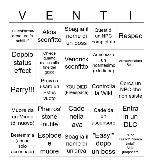 Andrea DS2 Bingo Card