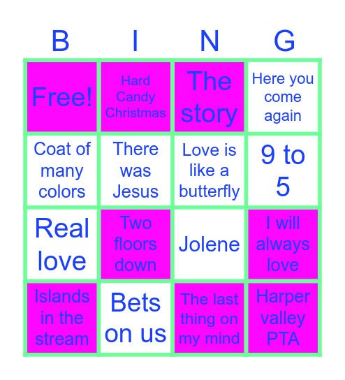 DOLLY PARTON BINGO Card