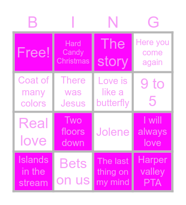 DOLLY PARTON BINGO Card
