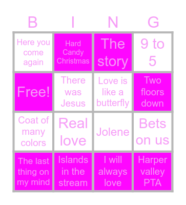 DOLLY PARTON BINGO Card