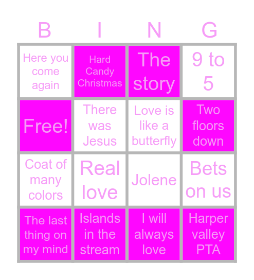 DOLLY PARTON BINGO Card
