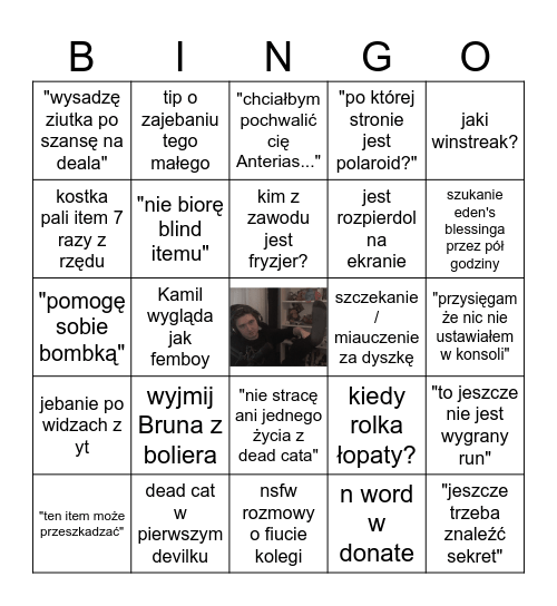 Anterias Bingo Card