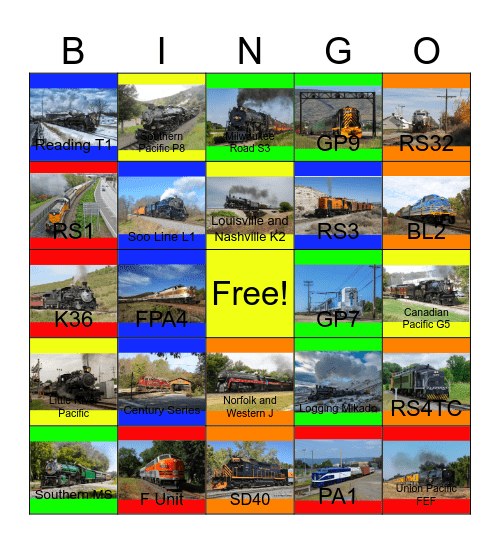 The Arkansas and Missouri and other Heritage Railroads around America that I would like to work after I'm done at the Commissary one day Bingo Card