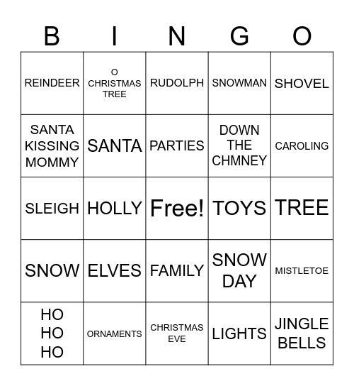 CHRISTMAS BINGO Card