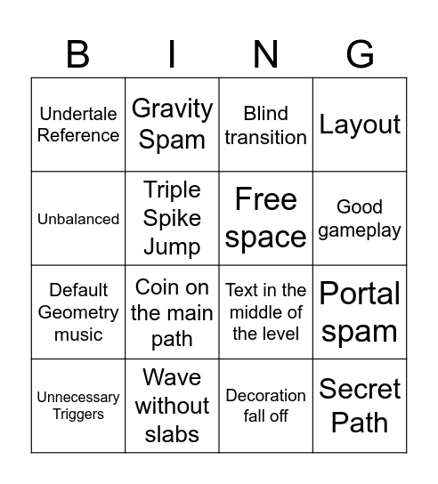 Geometriest Bingo Card