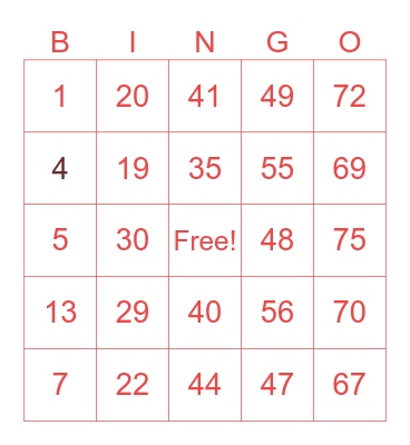 Bingo Card