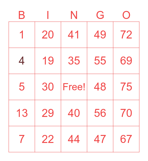 Bingo Card