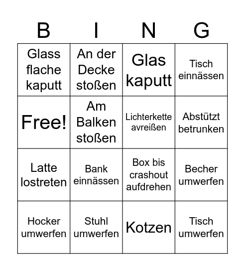 Geburtstags Binho Bingo Card