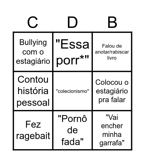 Aula do Caju Bingo Card