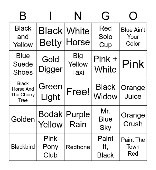 paint the night Bingo Card
