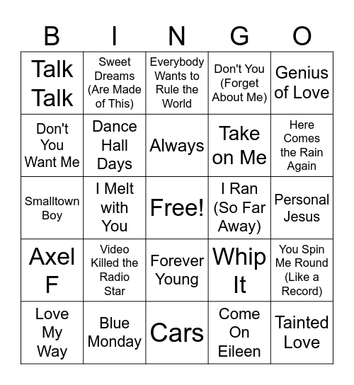 synth city Bingo Card