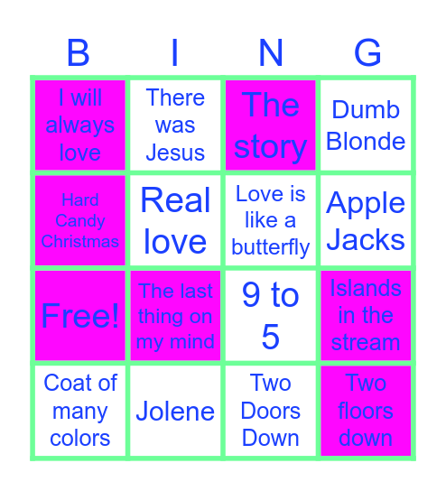 DOLLY PARTON BINGO Card