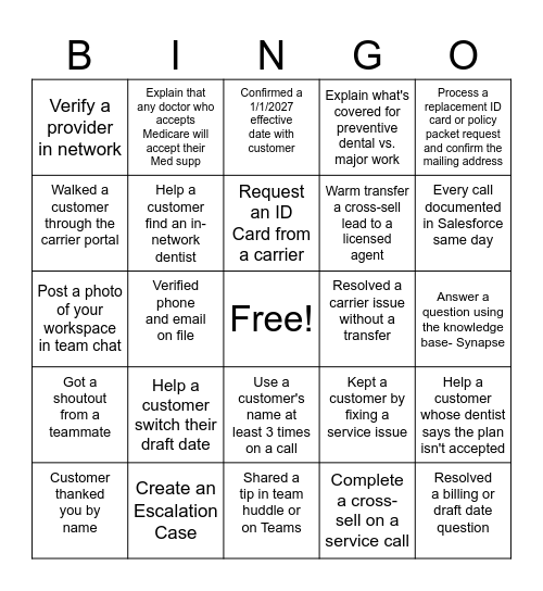 AEP Bingo Card
