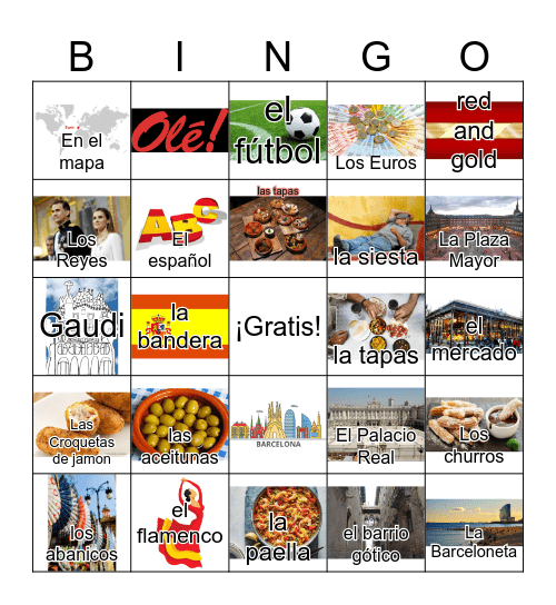 España Bingo Card