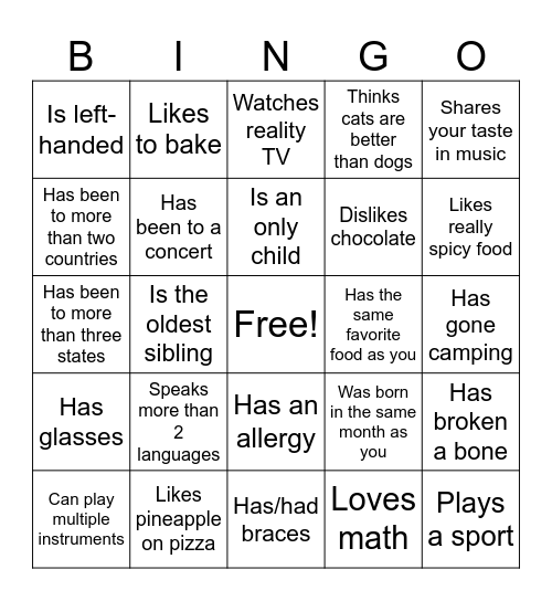 Icebreaker Bingo: Find Someone Who Bingo Card