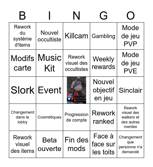 Deadlock Bingo Card