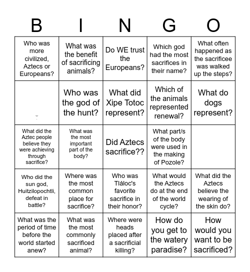B I N G O, Bingo was the sacrificial dog's name!! Bingo Card