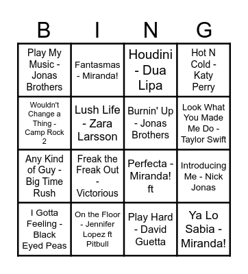 LULI'S POP HITS Bingo Card