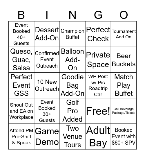 Sales Consultant Manager Bingo  Bingo Card