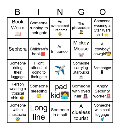 ✈️Airport Bingo🛫 Bingo Card