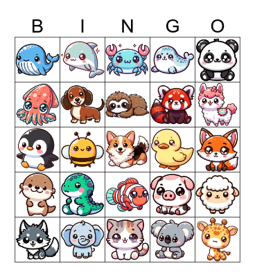 Kawaii Bingo Card
