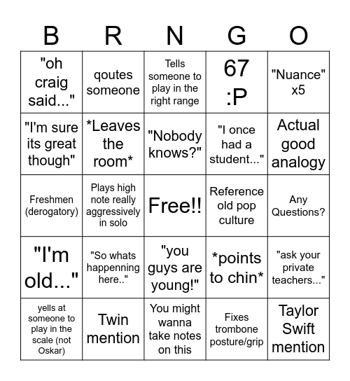 Brenngo Bingo Card