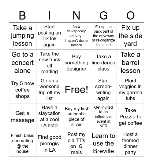Fall 2026 Bingo Card
