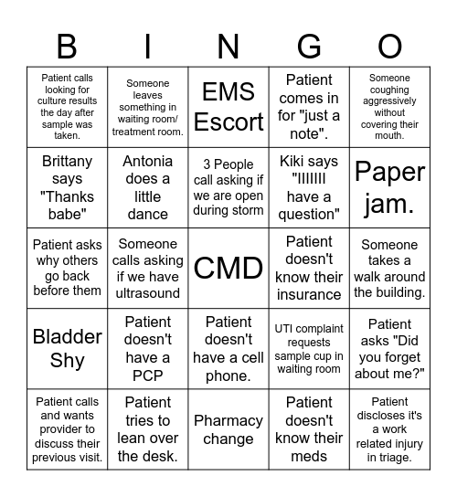 CMD BINGO Card