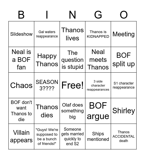 BOF S2 FINAL BINGO Card