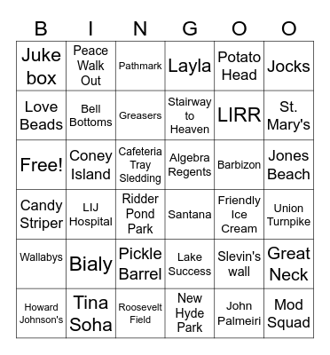 NY BINGO LINGO Bingo Card
