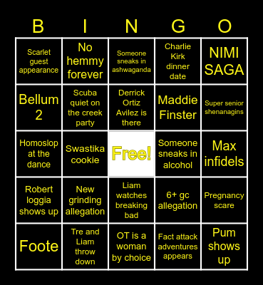 Hoco grinding allegations bingo Card
