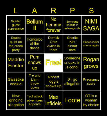 Hoco grinding allegations bingo Card