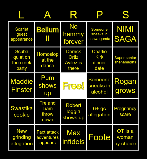 Hoco grinding allegations bingo Card