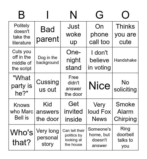 Marc Bell Bingo Card