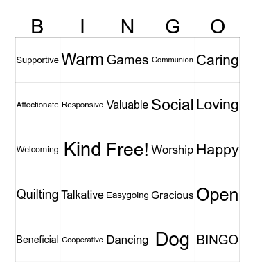 Volunteer BINGO Card