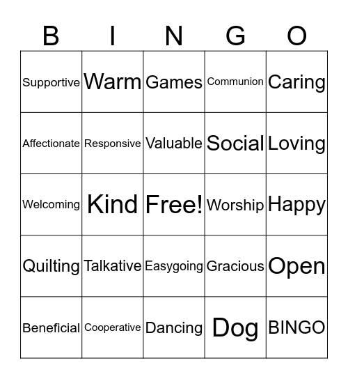 Volunteer BINGO Card