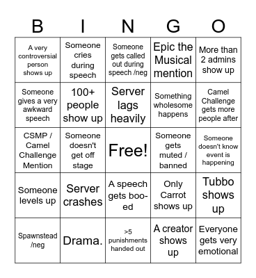 Realm Reunion Bingo Card