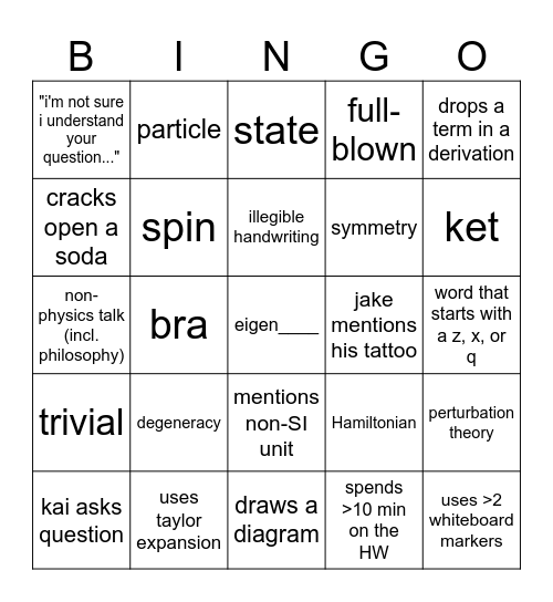 QM2 Bingo Card