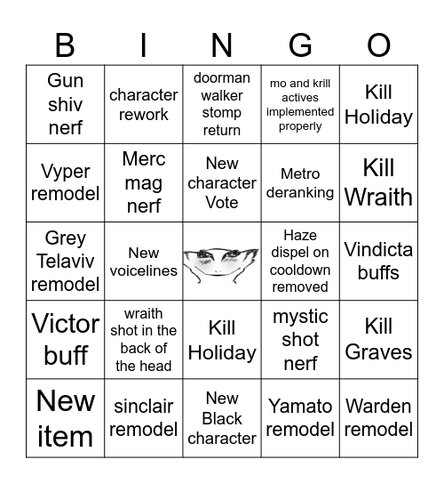 #GoatStatus Bingo Card