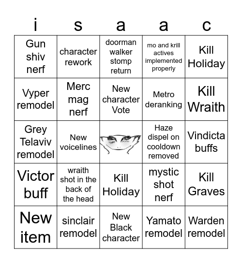 #GoatStatus Bingo Card