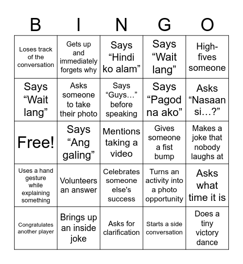 FY26 Communications Team Building Bingo Card