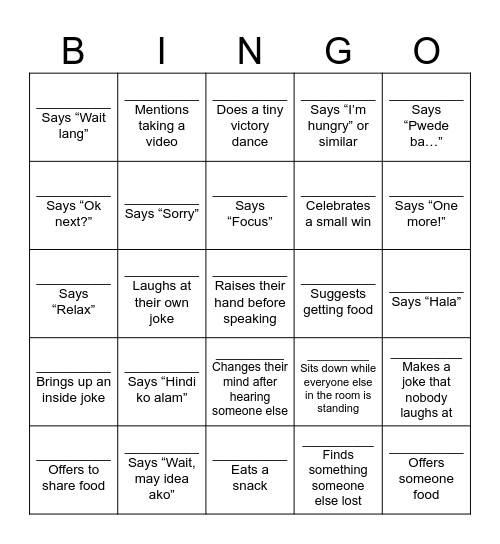 FY26 Communications Team Building Bingo Card