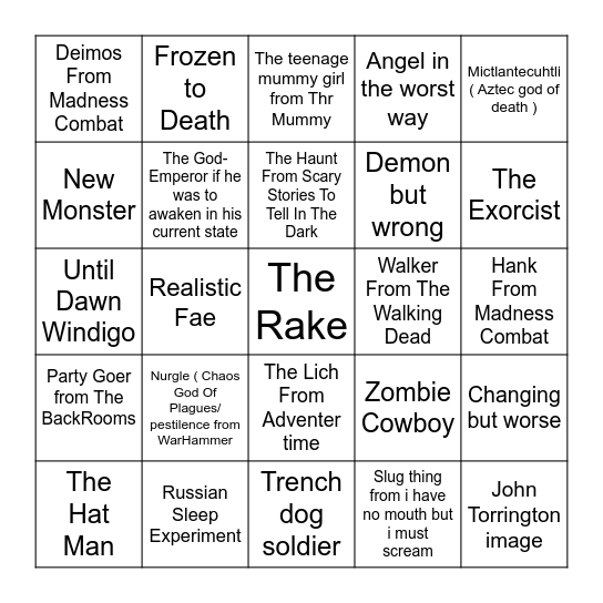 2026 Halloween SFX Makeup Bingo card Bingo Card