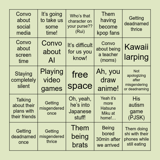 Meeting old friends bingo Card